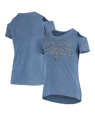 5th & Ocean - Big Girls Blue San Jose Earthquakes Cold Shoulder T-Shirt