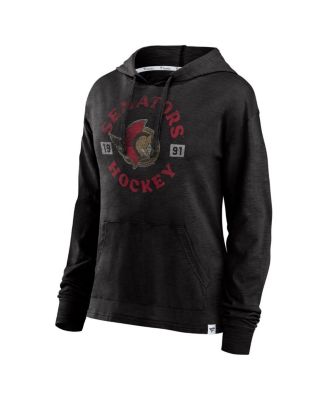 Women's Heather Black Ottawa Senators True Classic Pullover Hoodie