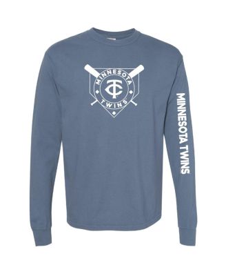 Soft As A Grape - Women's Navy Minnesota Twins Pigment Dye Long Sleeve T-Shirt