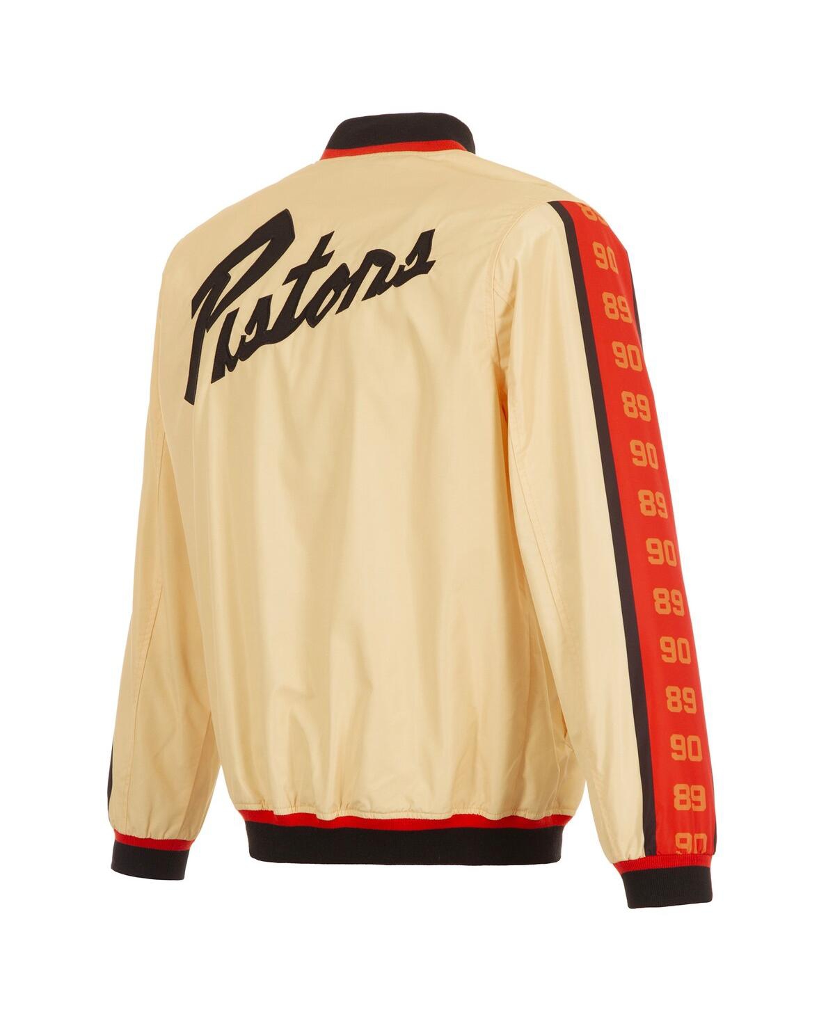 Jh Design Tan Detroit Pistons 2024/25 City Edition Full-zip Nylon Bomber Jacket In Brown