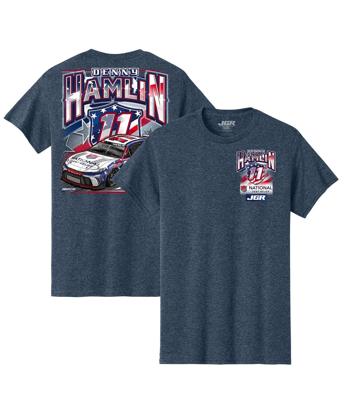 Men's Heather Navy Denny Hamlin National Debt Relief Car T-Shirt - Heather Navy