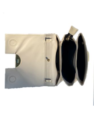 Leather Saddle Bag Off White Crossbody Purse Cream Women's Handbag