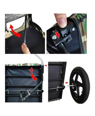 Pet Bike Trailer,Suitable for Small & Medium Pets, Easy Folding Cart Frame, Quick Release Wheel, Camouflage