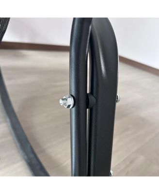 Rocking Chair with Extra-Wide leather Upholstered Gliding Chair Boucle Reclining Chair