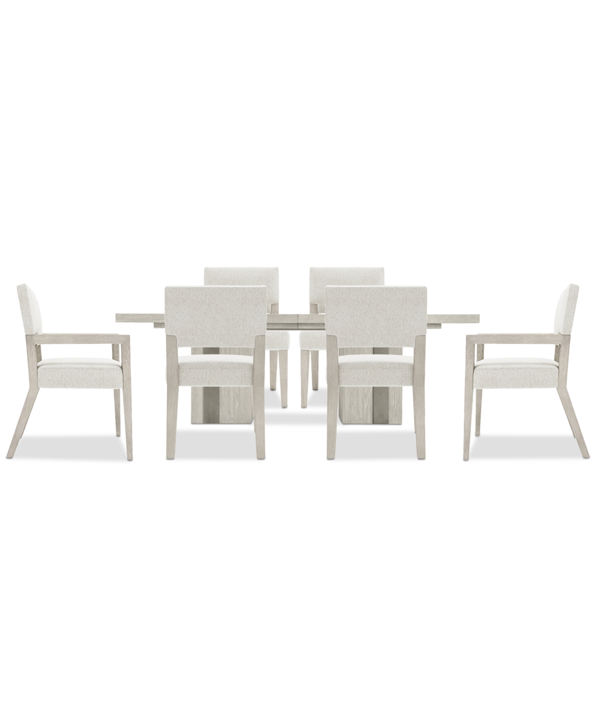 Bernhardt Tempo 7-pc. Set (rectangular Table, 4 Side Chairs & 2 Arm Chairs) In White