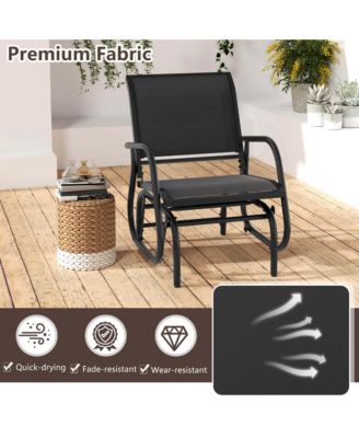 Outdoor Single Swing Glider Rocking Chair Armrest Garden Porch Backyard