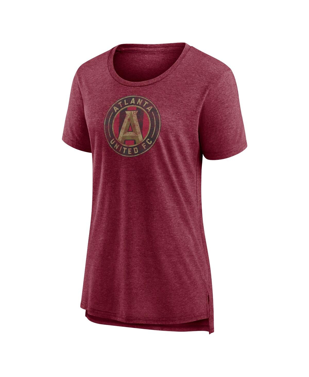 Fanatics Mto Label Women's Heather Red Atlanta United Fc Distressed Vintage Primary Tri-blend T-shirt In Red