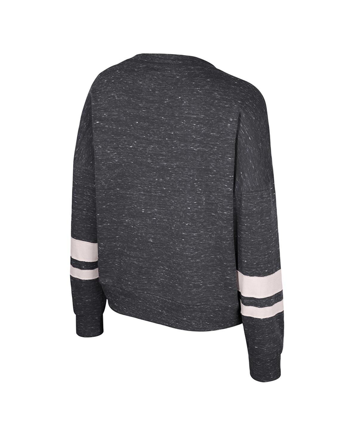 Colosseum Women's Black Iowa Hawkeyes Lost City Speckle Pullover Sweatshirt In Black