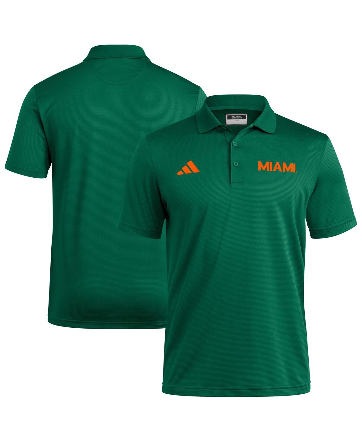 Adidas Originals Green Miami Hurricanes Ultimate 365 Ottoman Polo Shirt