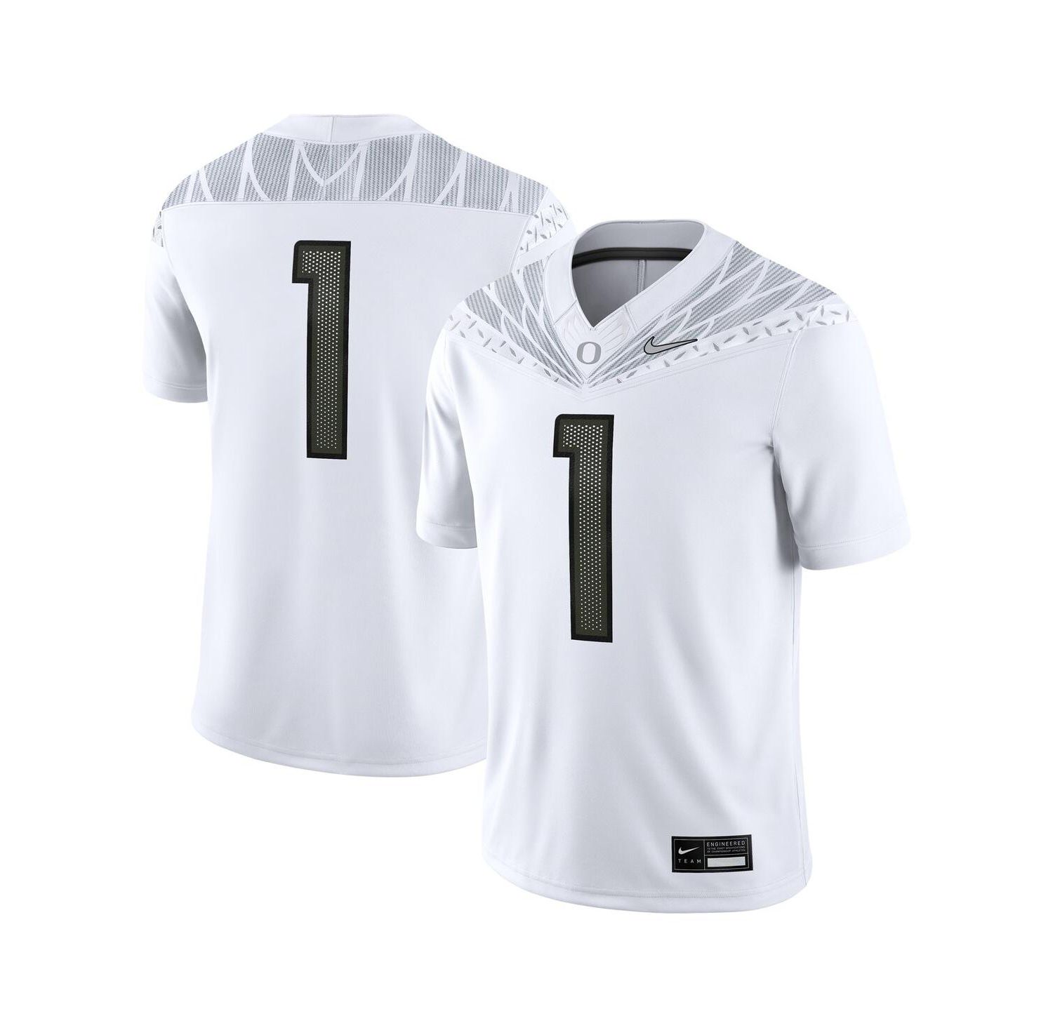 Men's 1 White Oregon Ducks Game Jersey