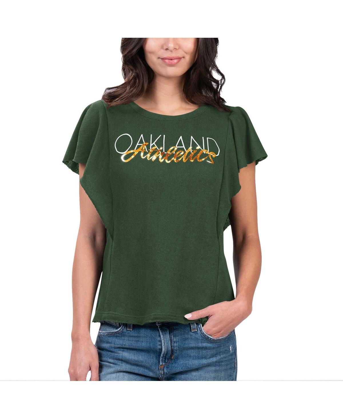 G-iii 4her By Carl Banks Women's Green Oakland Athletics Crowd Wave T-shirt