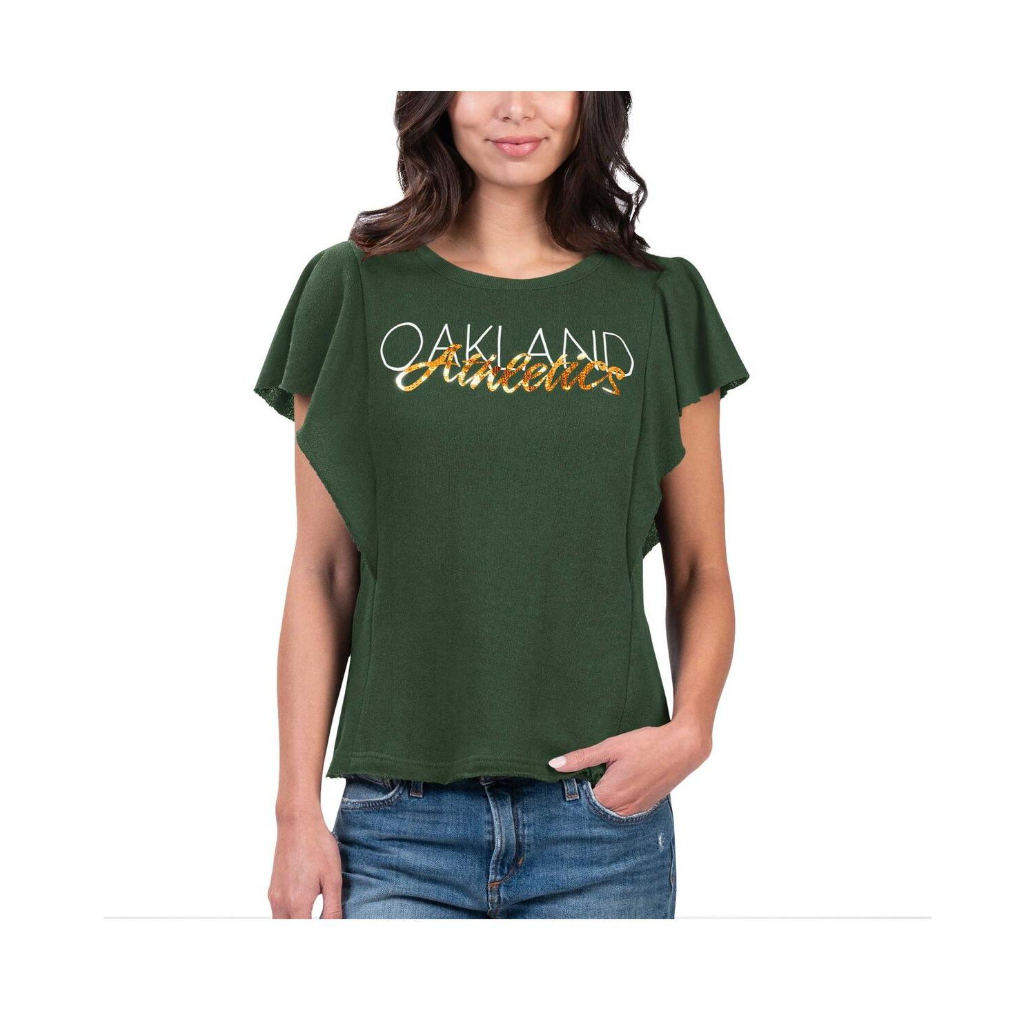 Women's Green Oakland Athletics Crowd Wave T-Shirt
