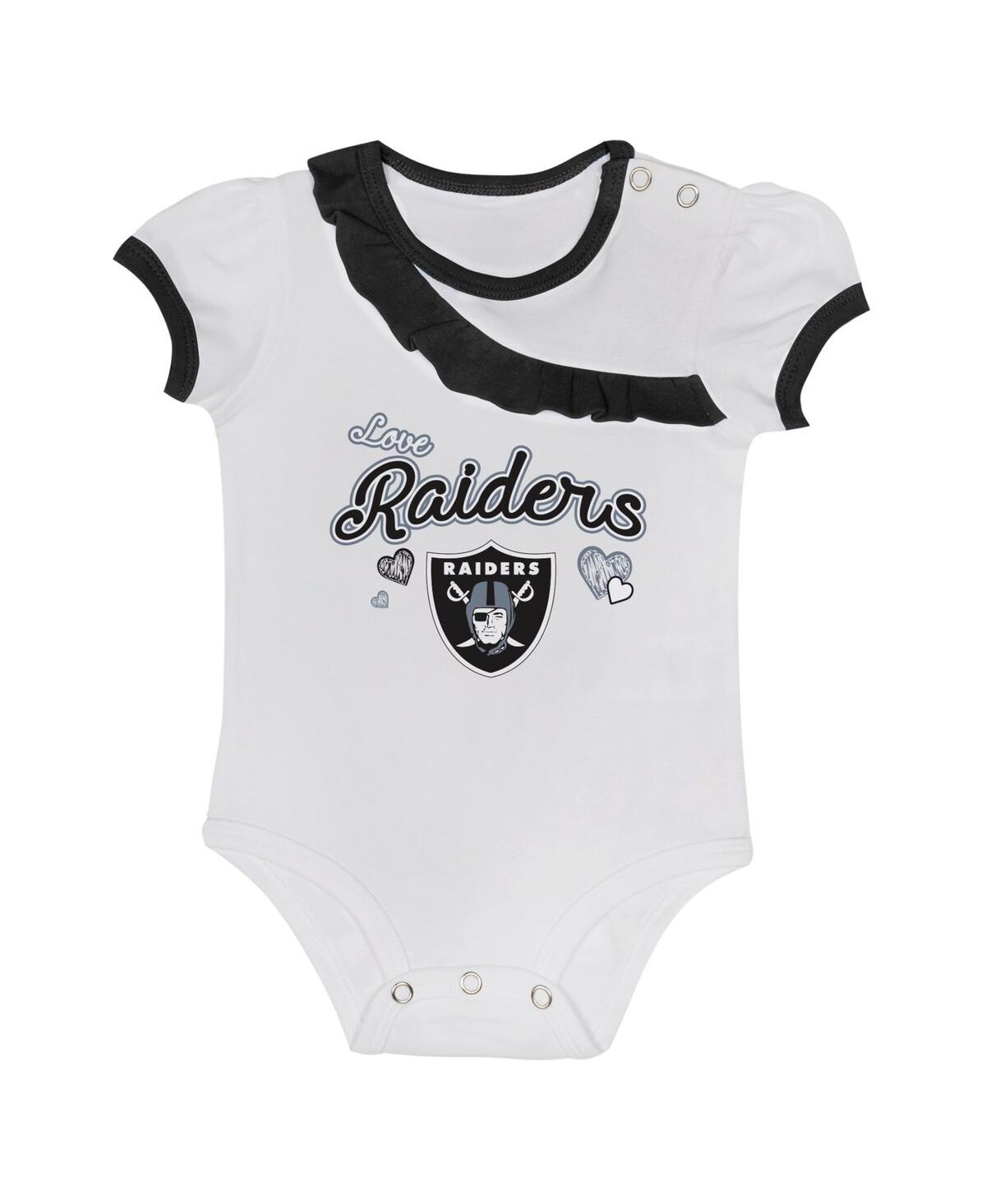 Outerstuff Baby Boys And Girls 2-piece Las Vegas Raiders Love My Team Bodysuit Skirt Set In Black