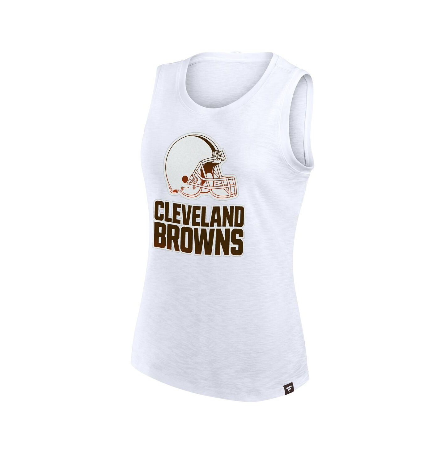 Женский топ Fanatics White Cleveland Browns Slub — фото 2