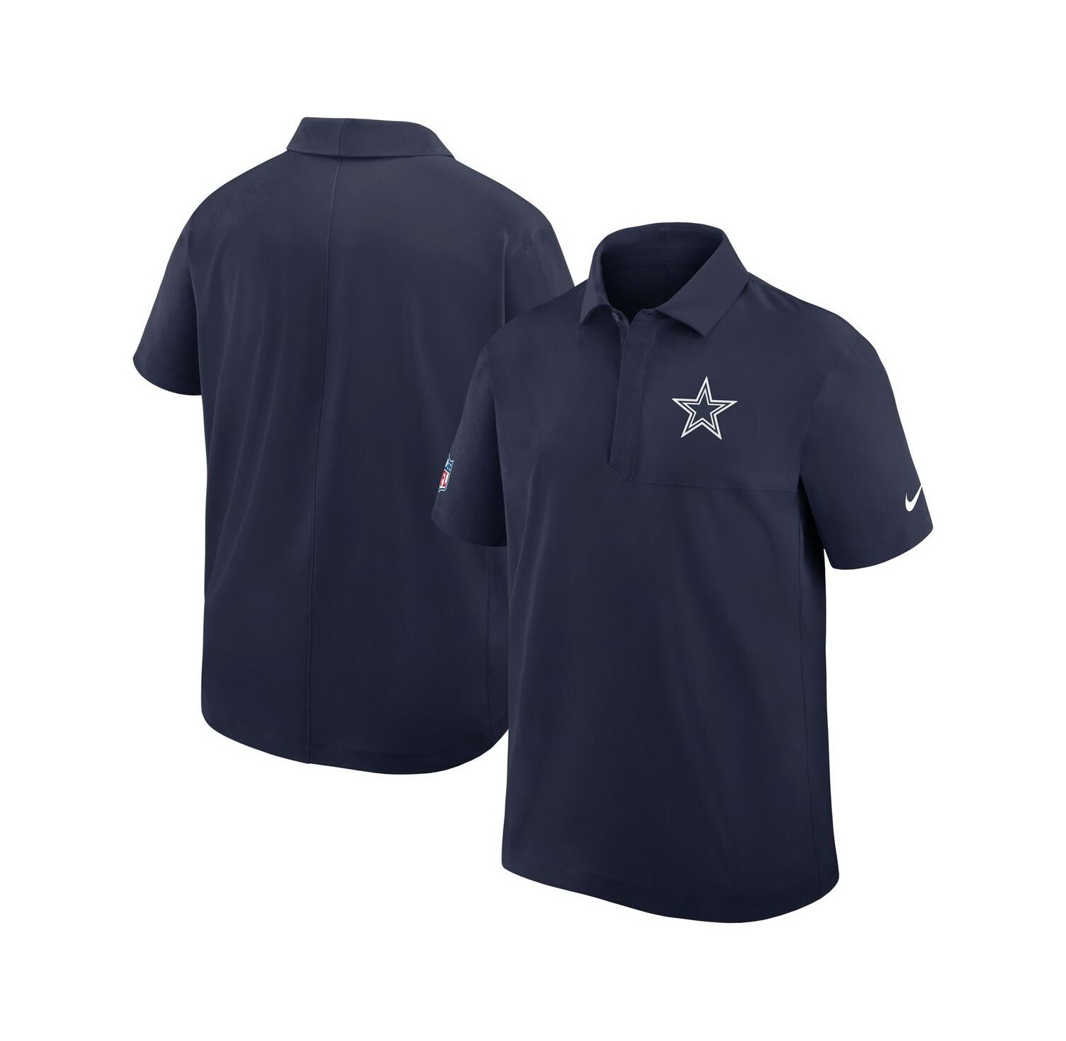 Men's Navy Dallas Cowboys Sideline City Pride Woven Performance Polo Shirt