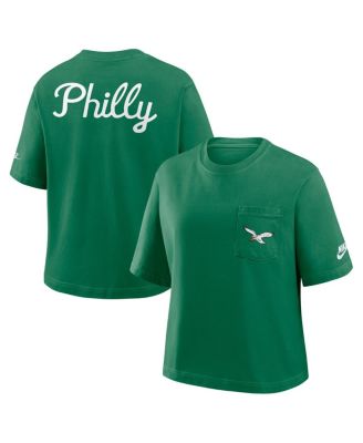 Nike - Women's Kelly Green Philadelphia Eagles Rewind Pocket Boxy T-Shirt