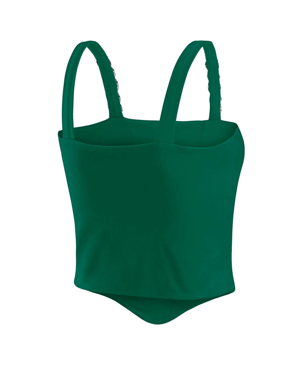 Wear By Erin Andrews X Gracie Hunt Green New York Jets Chain Link Corset Top In Green