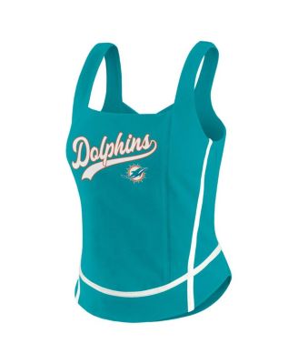Women's Aqua Miami Dolphins Square Neck Tank Top