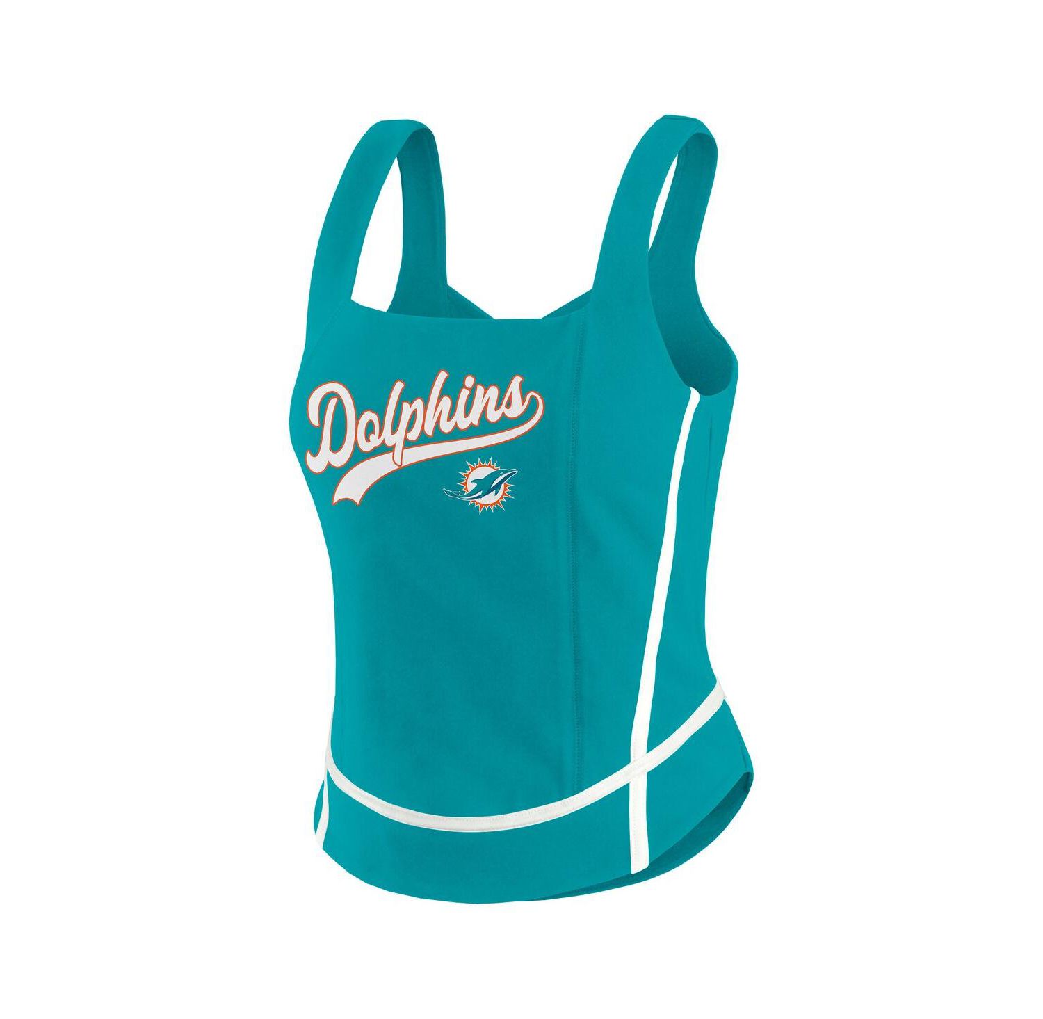 Women's Aqua Miami Dolphins Square Neck Tank Top