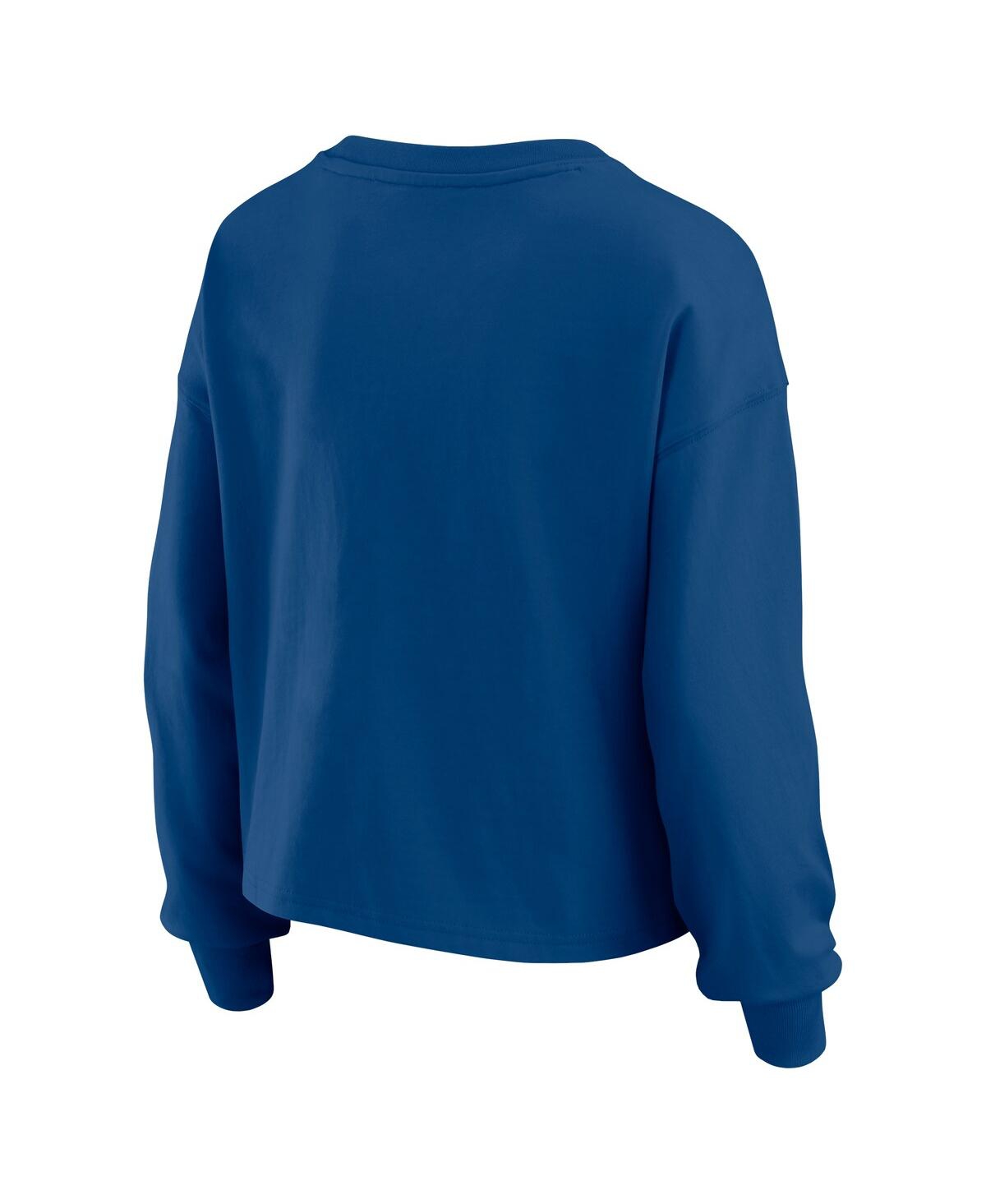 Wear By Erin Andrews Women's 2-piece Royal Indianapolis Colts Heavy Rugby Jersey Long Sleeve T-shirt And Shorts Lounge Se In Blue