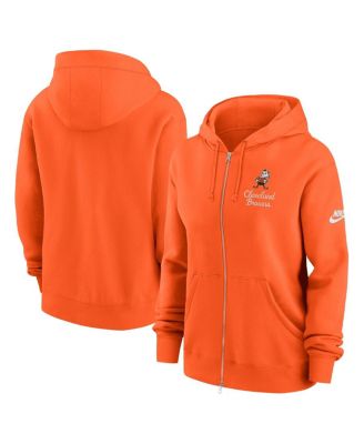 Nike - Women's Orange Cleveland Browns Phoenix Rewind Full-Zip Hoodie