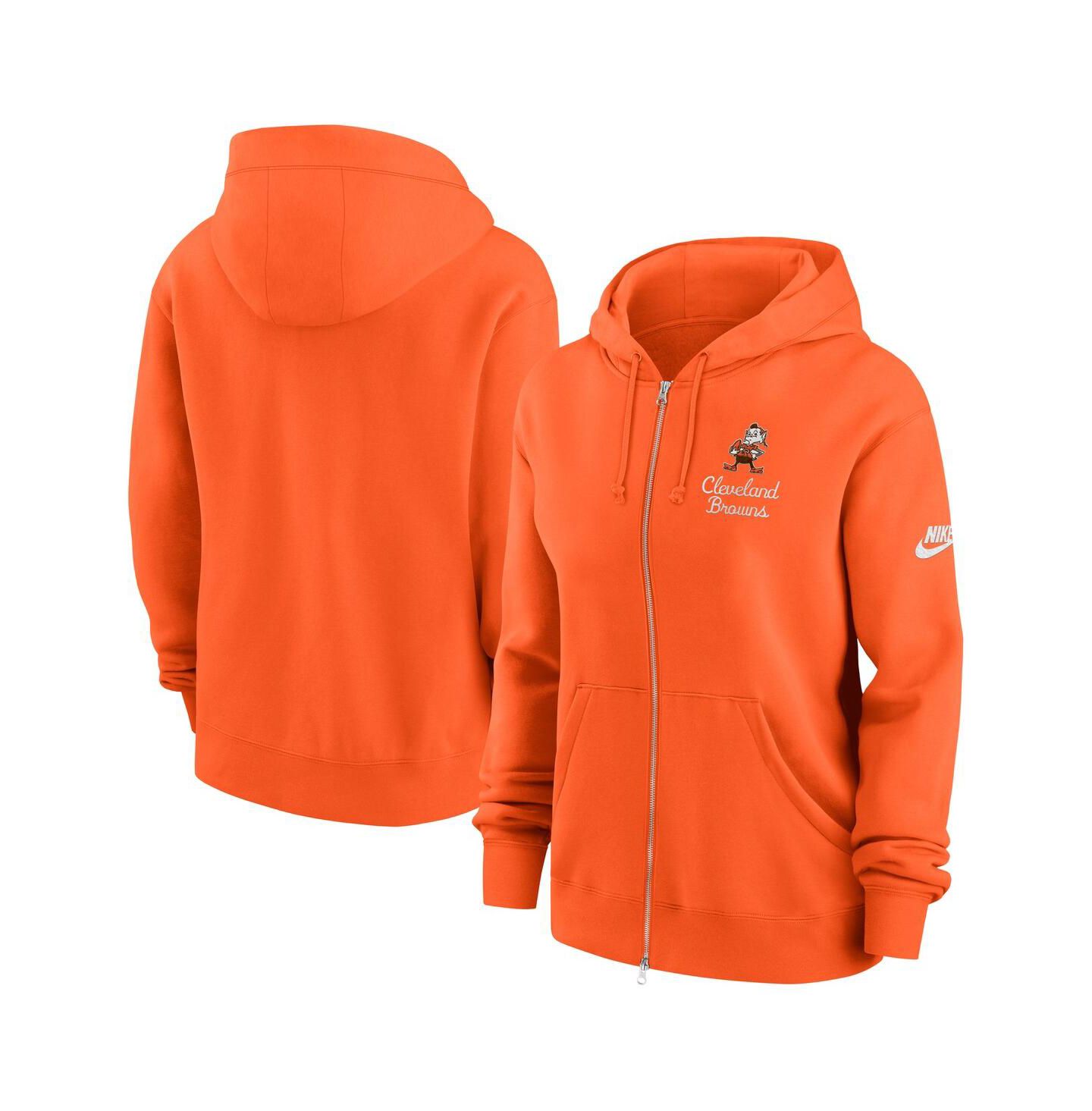 Женское худи Nike Orange Cleveland Browns Phoenix Rewind Full-Zip — фото 1