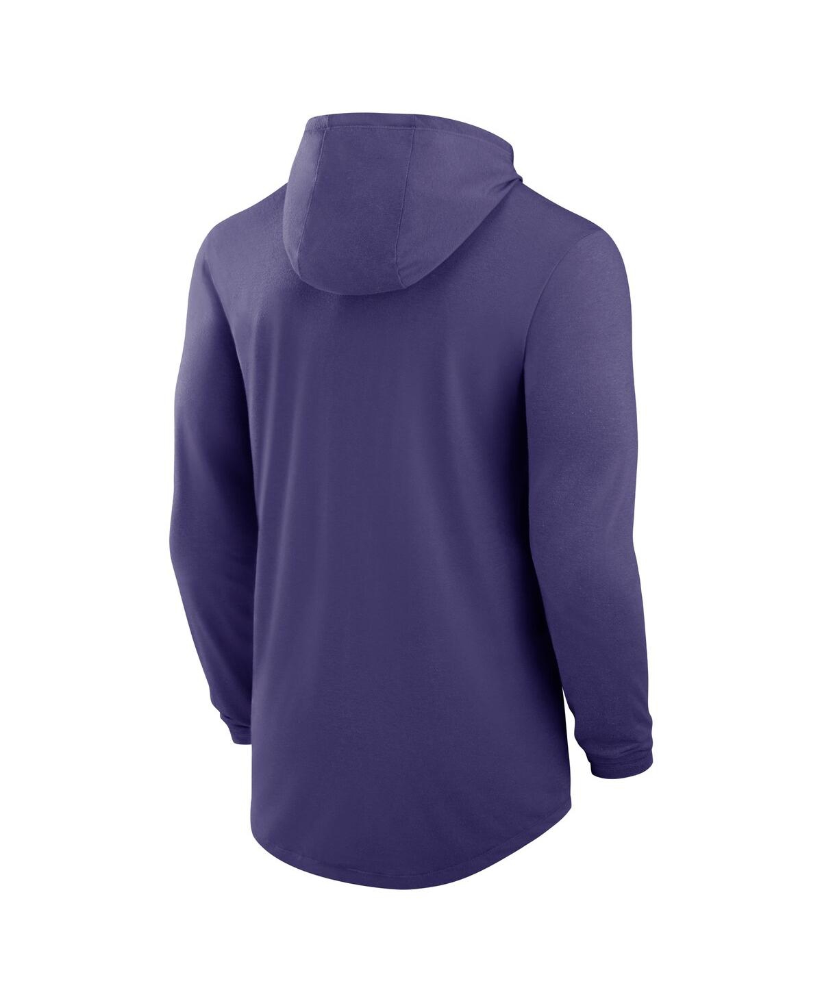 Nike Purple Clemson Tigers Classic Arch Tri-blend Performance Long Sleeve Hoodie T-shirt In Purple