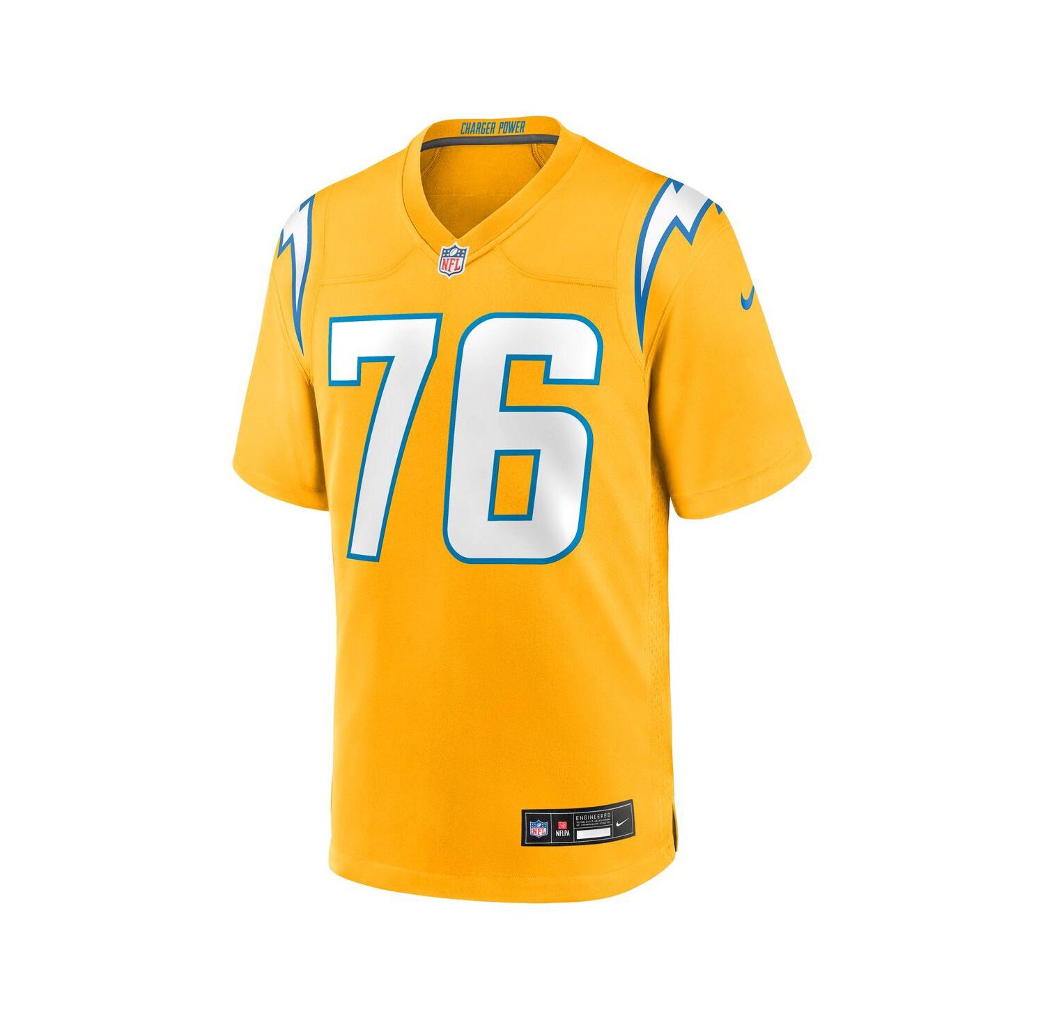 Men's Joe Alt Gold Los Angeles Chargers Alternate Charger Power Game Player Jersey