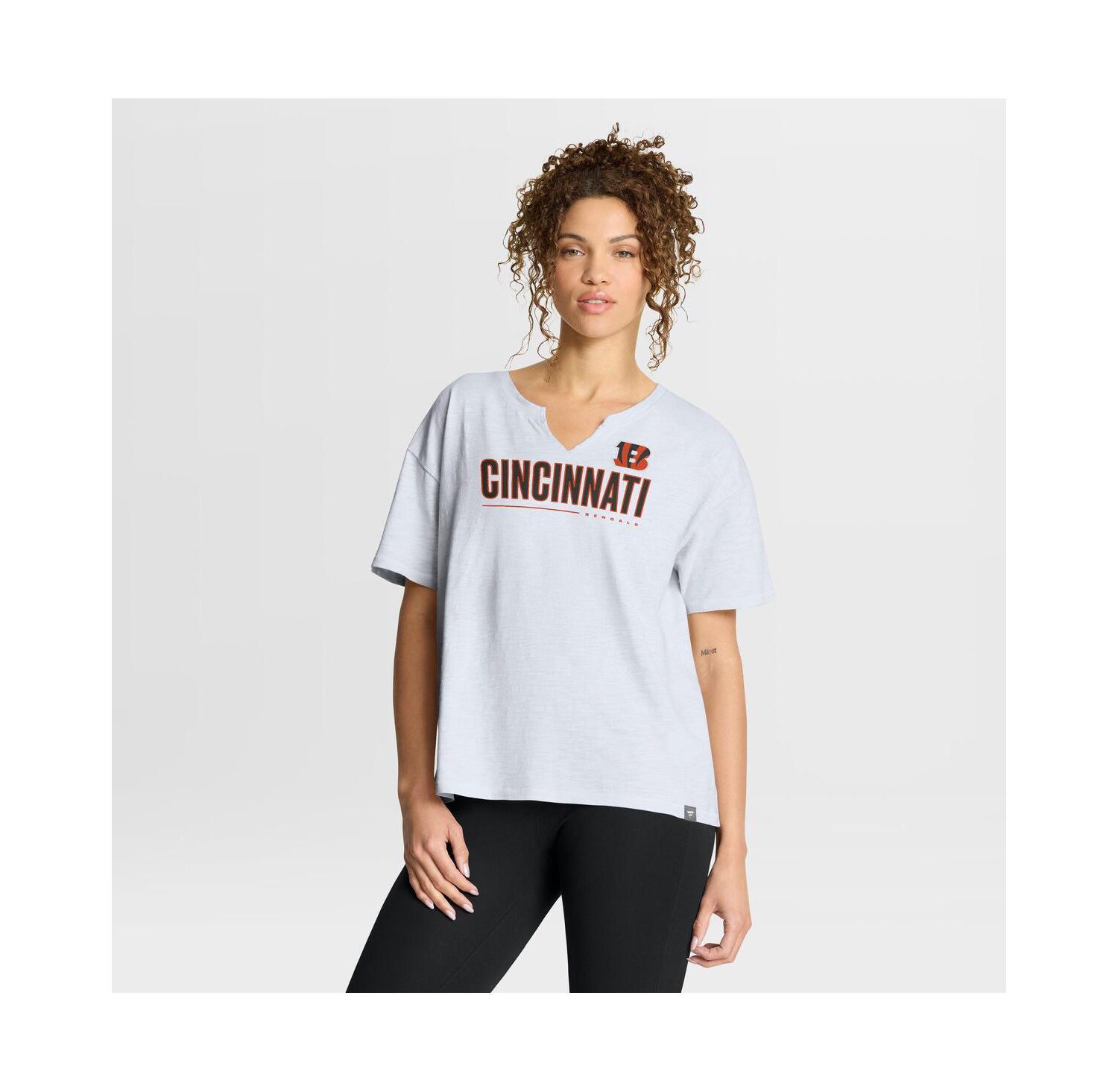 Women's White Cincinnati Bengals Redzone Slub Boxy T-Shirt