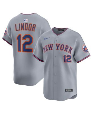 Men's Francisco Lindor Gray New York Mets Road Limited Player Jersey