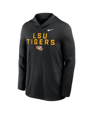 Men's Black LSU Tigers 2025 Sideline Performance Long Sleeve Hoodie T-Shirt