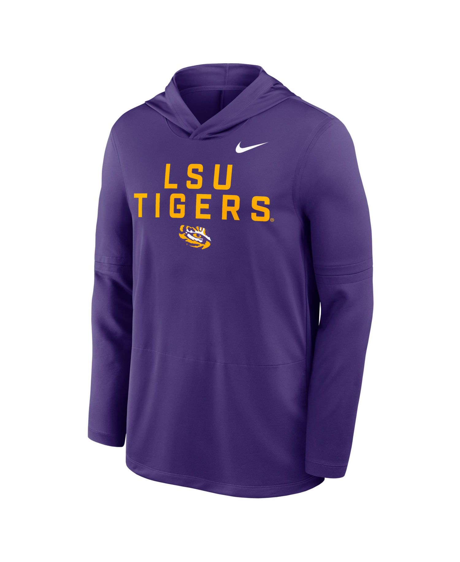 Men's Purple LSU Tigers 2025 Sideline Performance Long Sleeve Hoodie T-Shirt