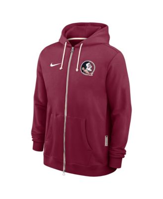 Men's Garnet Florida State Seminoles 2025 Sideline Performance Full-Zip Hoodie