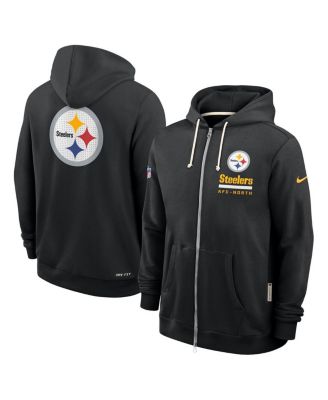 Nike - Men's Black Pittsburgh Steelers Sideline Utility Player Performance Full-Zip Hoodie