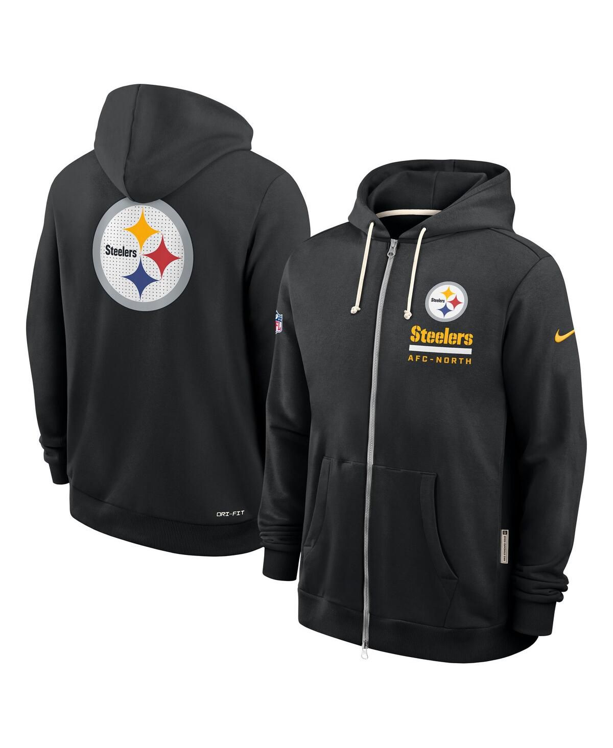 Мужская черная толстовка с капюшоном на молнии Pittsburgh Steelers Sideline Utility Player Performance