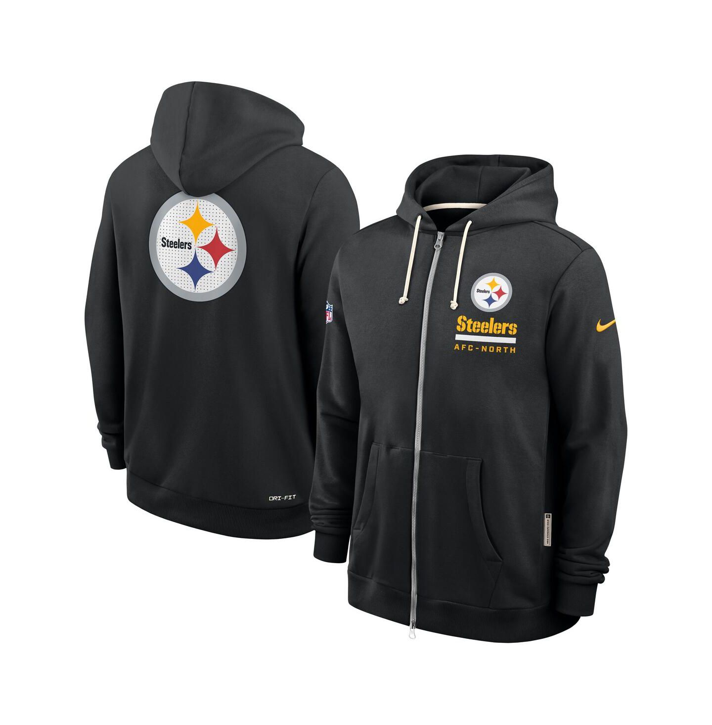 Мужское худи Nike Black Pittsburgh Steelers Sideline Utility Player Performance Full-Zip — фото 1