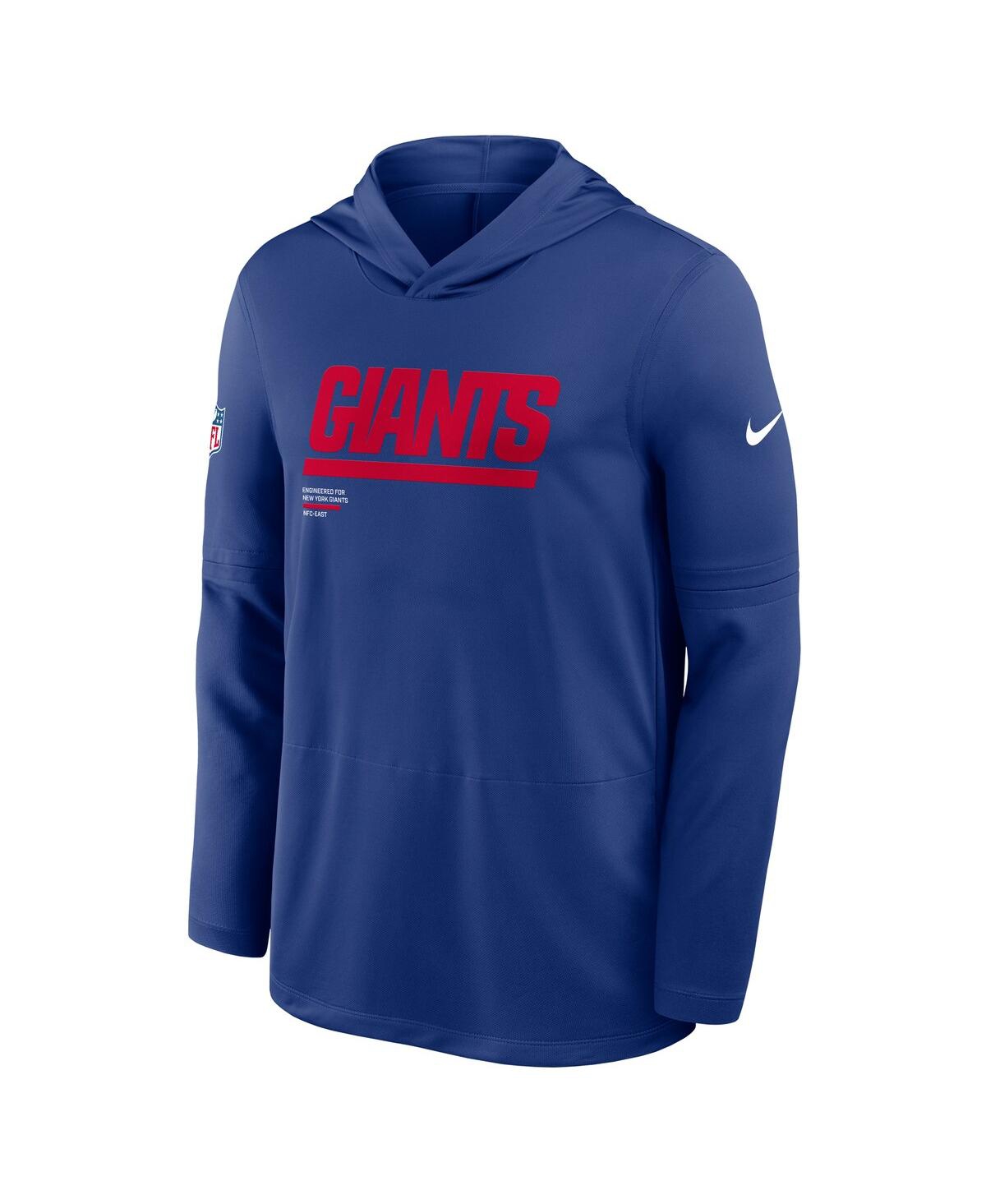 Nike Royal New York Giants Sideline Pure Fury Performance Long Sleeve Hoodie T-shirt In Blue