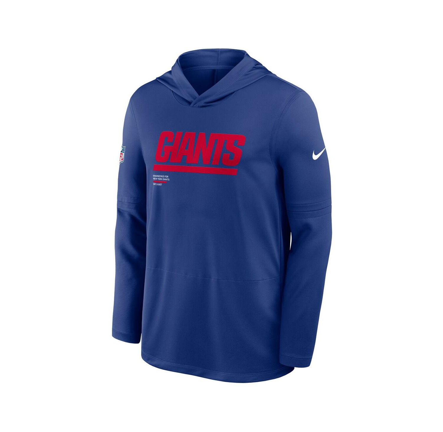 Men's Royal New York Giants Sideline Pure Performance Long Sleeve Hoodie T-Shirt