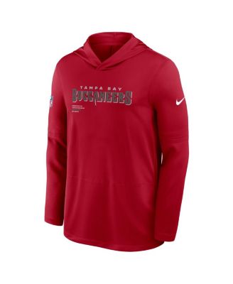 Nike - Men's Red Tampa Bay Buccaneers Sideline Pure y Performance Long Sleeve Hoodie T-Shirt