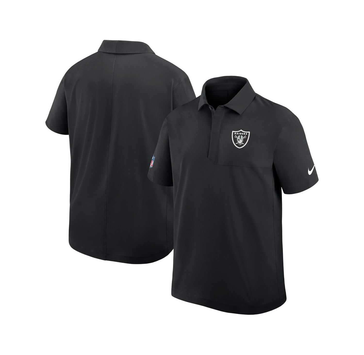 Men's Black Las Vegas Raiders Sideline City Pride Woven Performance Polo Shirt