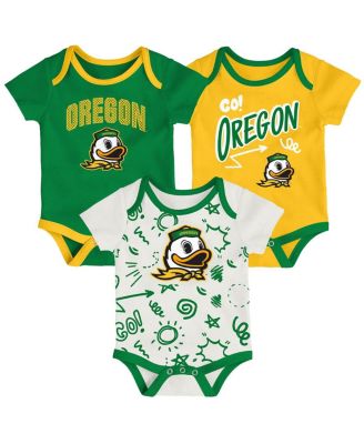 Outerstuff - Baby Boys and Girls Oregon Ducks 3-Pack All Day Play Bodysuit Set