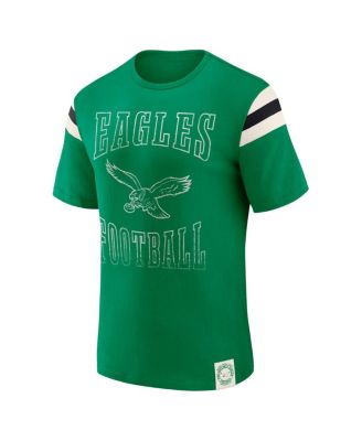 Darius Rucker Collection by Men's Kelly Green Philadelphia Eagles Distressed Throwback Shoulder Stripe T-Shirt