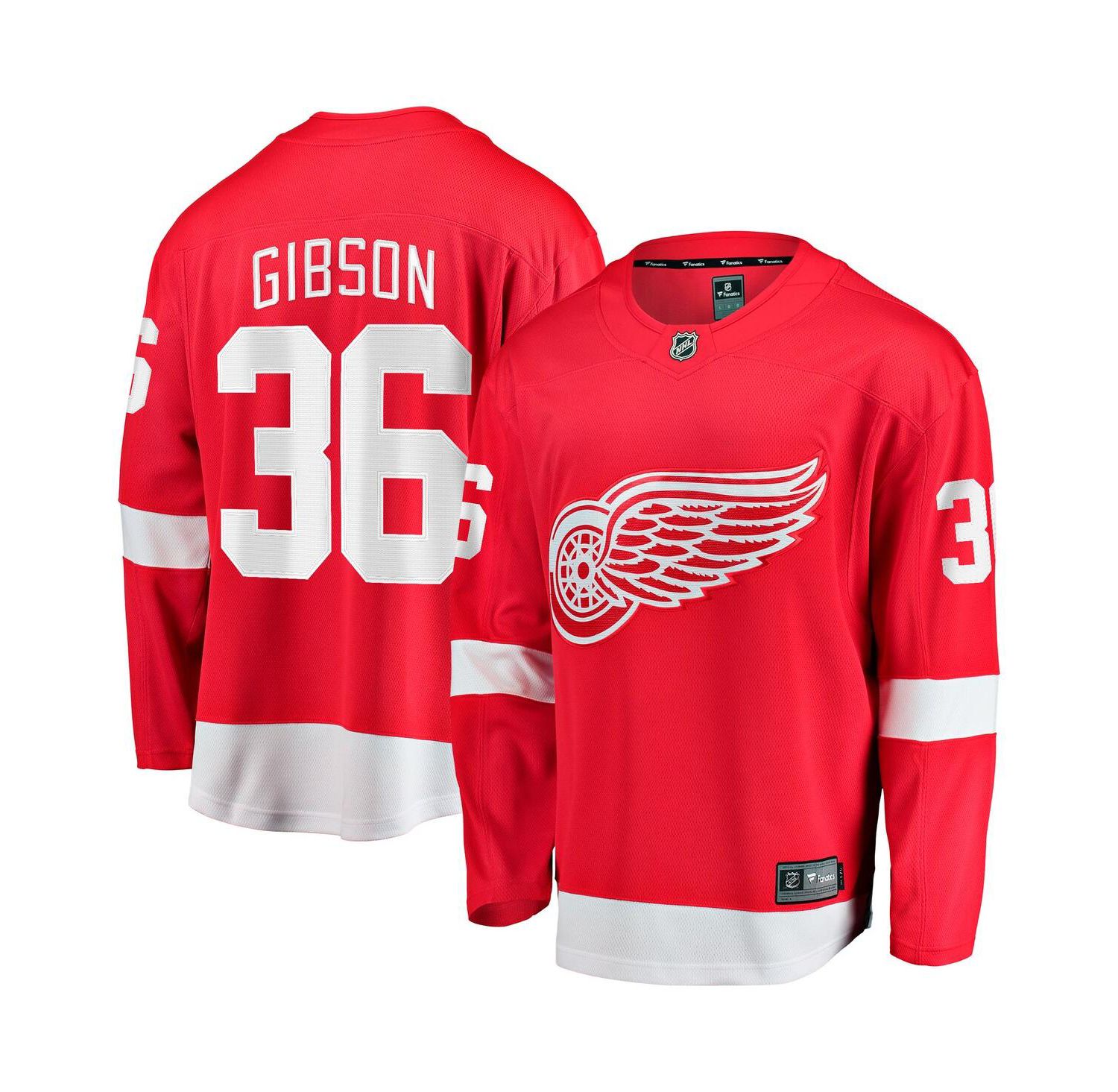 Men's John Gibson Red Detroit Red Wings Home Breakaway Jersey