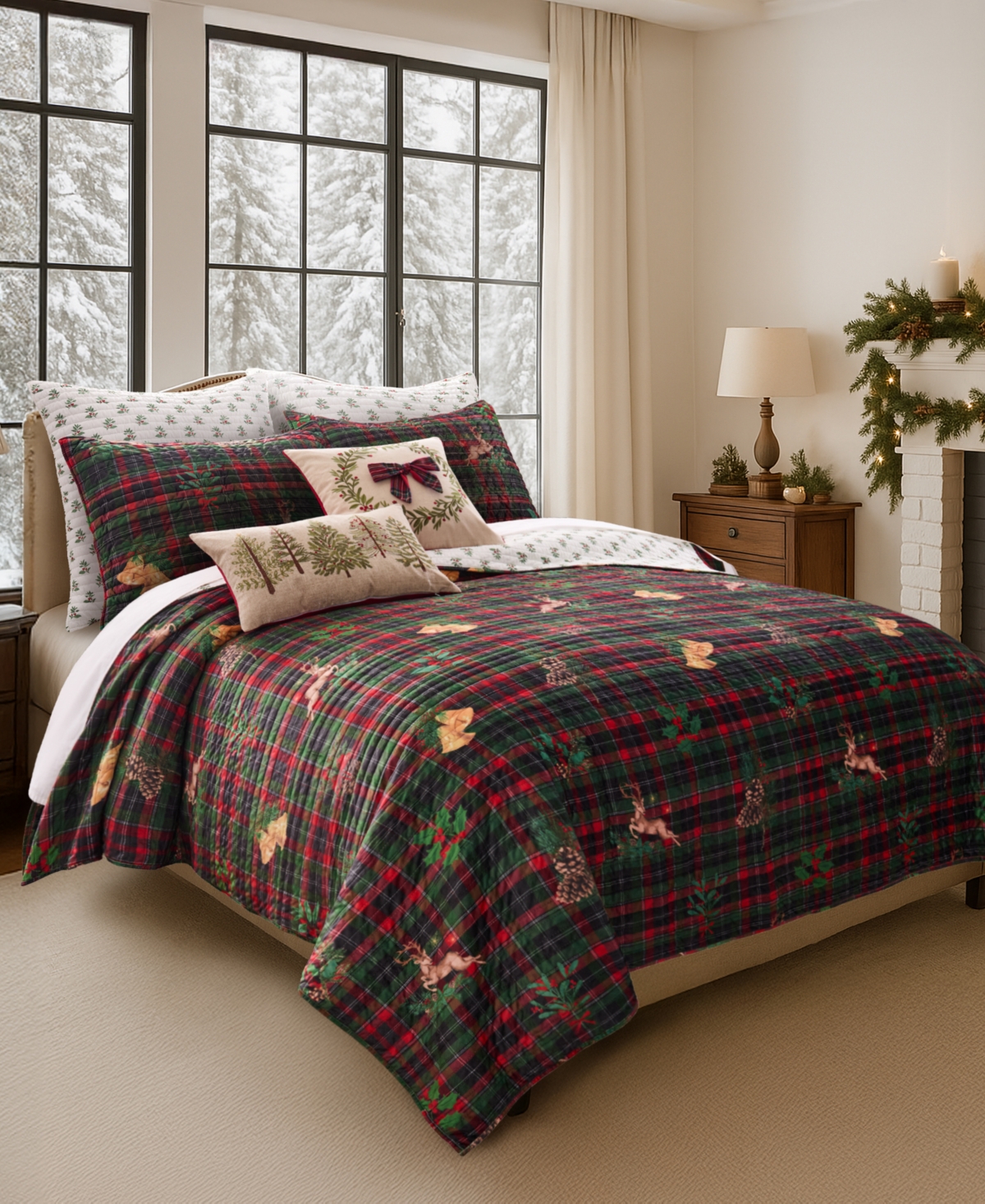 Levtex Home Merry Tartan Reversible Quilt, Full/queen In Green