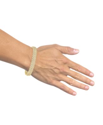 Men's Diamond Pav&eacute; Link Bracelet (4 ct. t.w.) in 14k Gold-Plated Sterling Silver