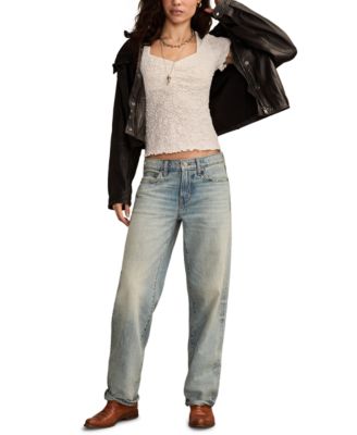 Women's Textured Sweetheart Neck Babydoll Top