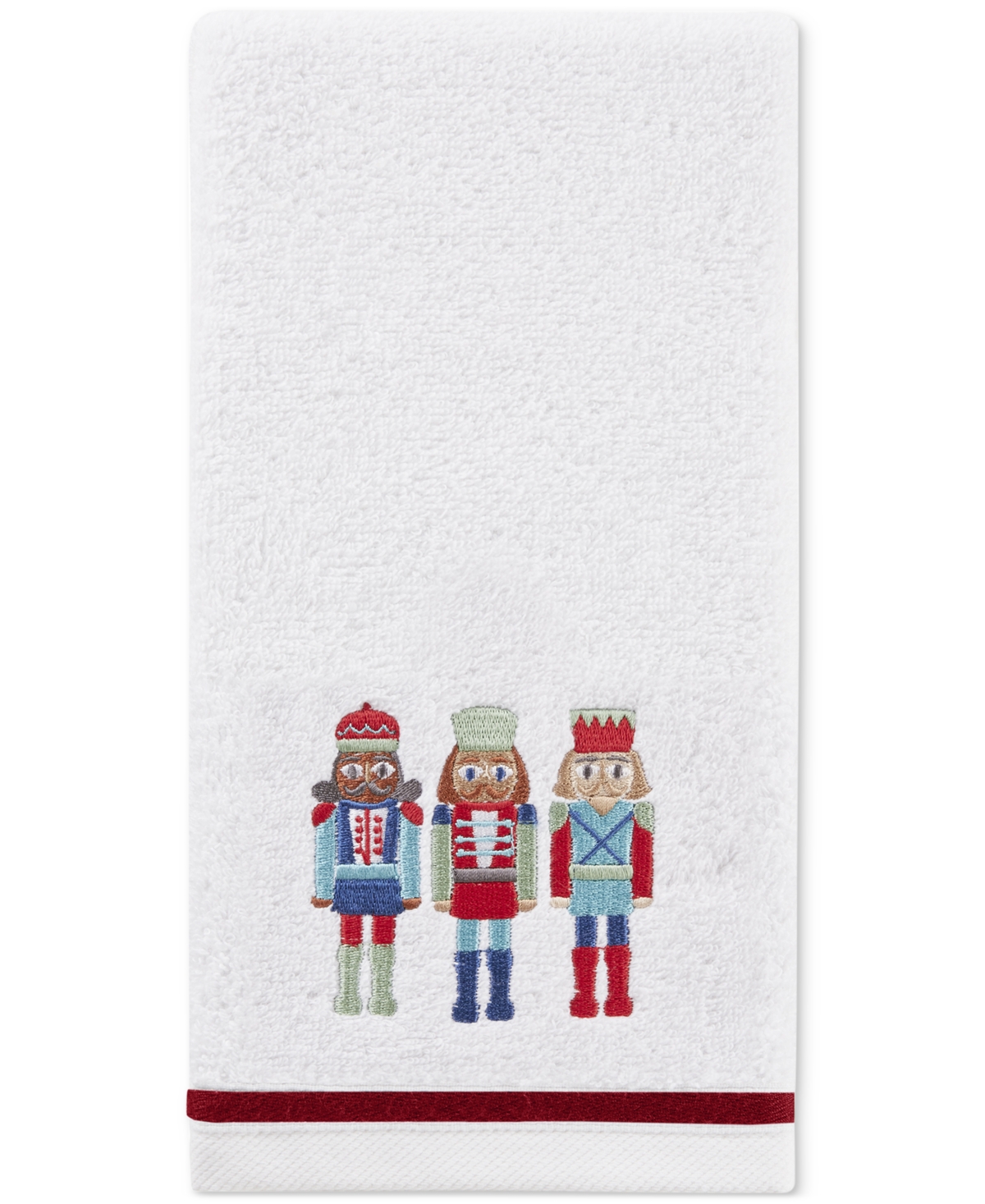Decor Studio Holiday Nutcrackers Turkish Cotton 2-pc. Hand Towel Set, 16" X 28" In White