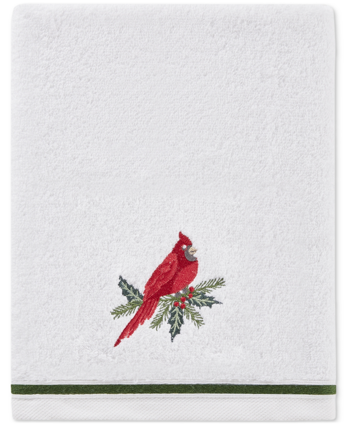 Decor Studio Holiday Cardinal Turkish Cotton 2-pc. Hand Towel Set, 16" X 28" In White