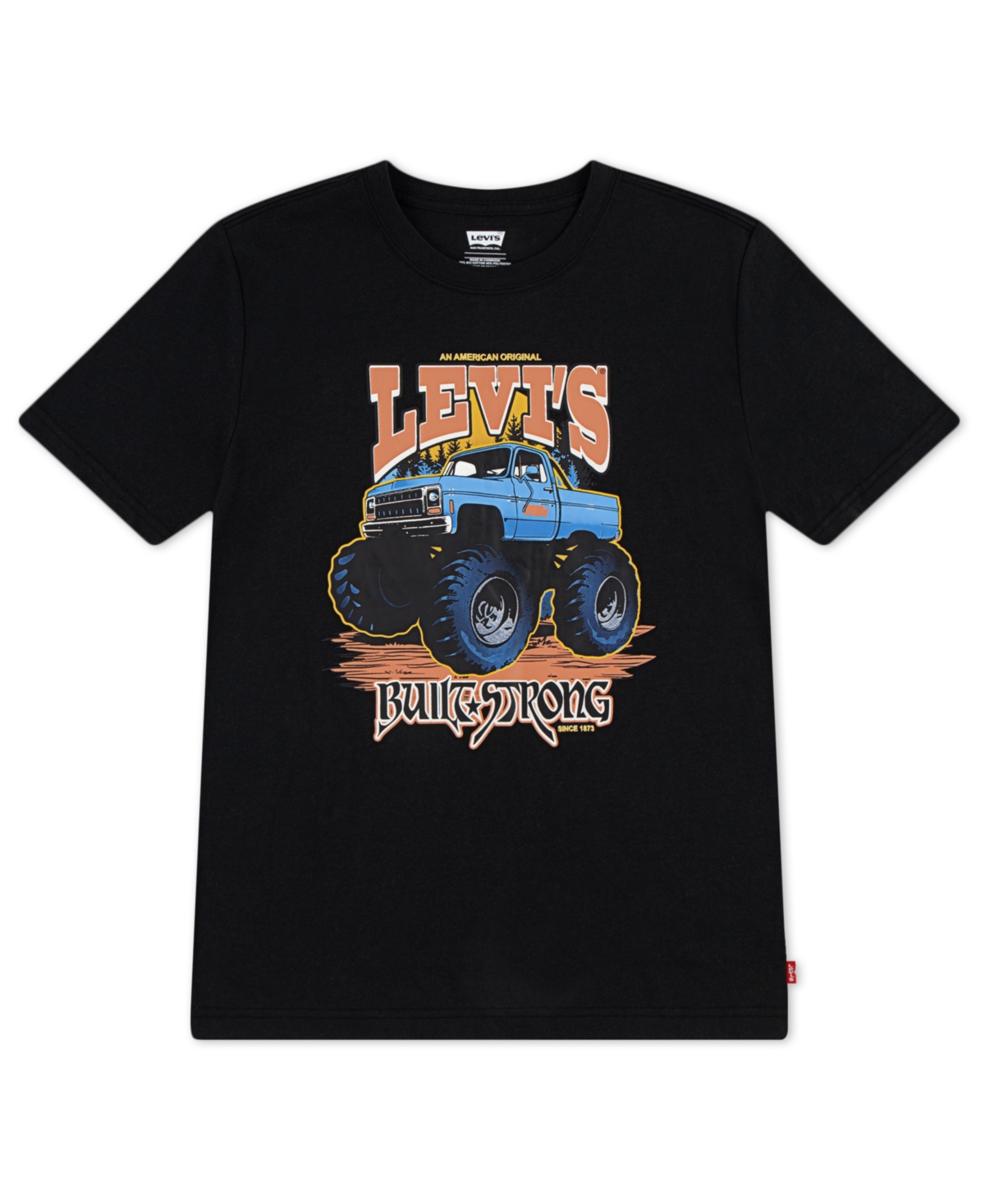 Levi's Big Boys Monster Truck Short Sleeve T-shirt In Black
