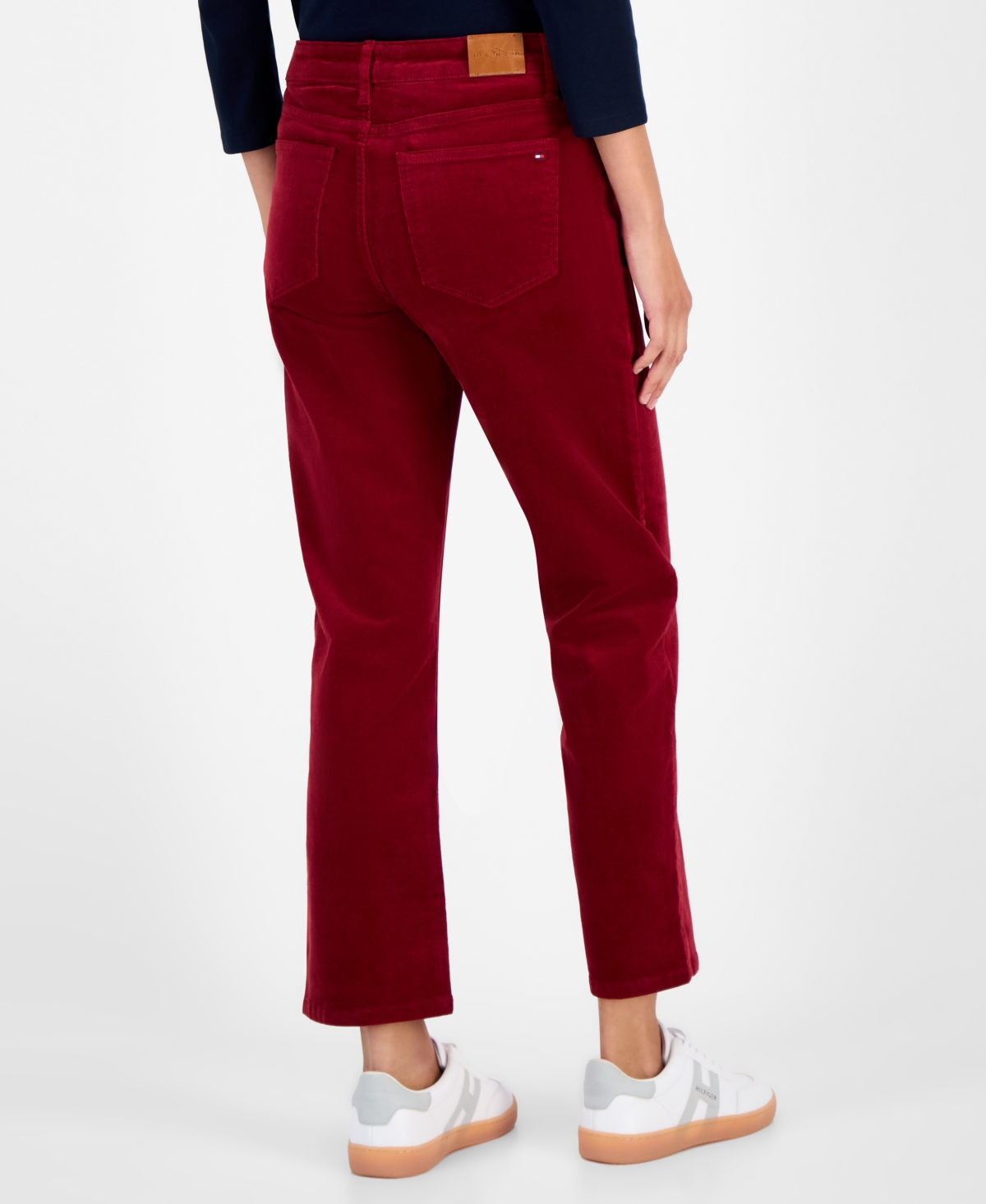 Tommy Hilfiger Women's Straight Corduroy Pants In Red
